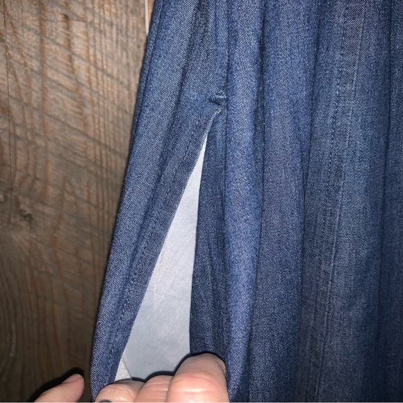 Women’s 16 BROOKE SHIELDS Denim Dress Full Button Belted Pockets Collared EXC - Picture 10 of 16